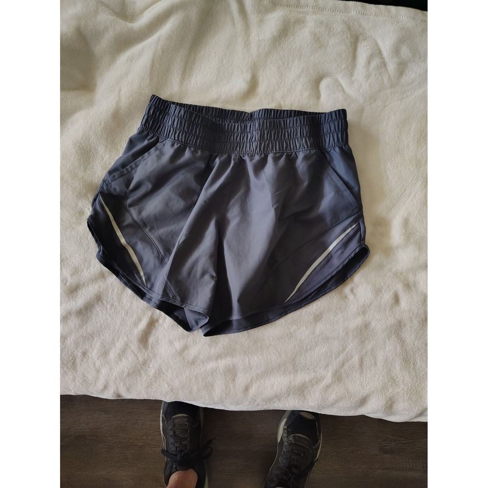 Athletic Works Womens Gray Running‎ Shorts Smocked Waist Reflective Trim Small